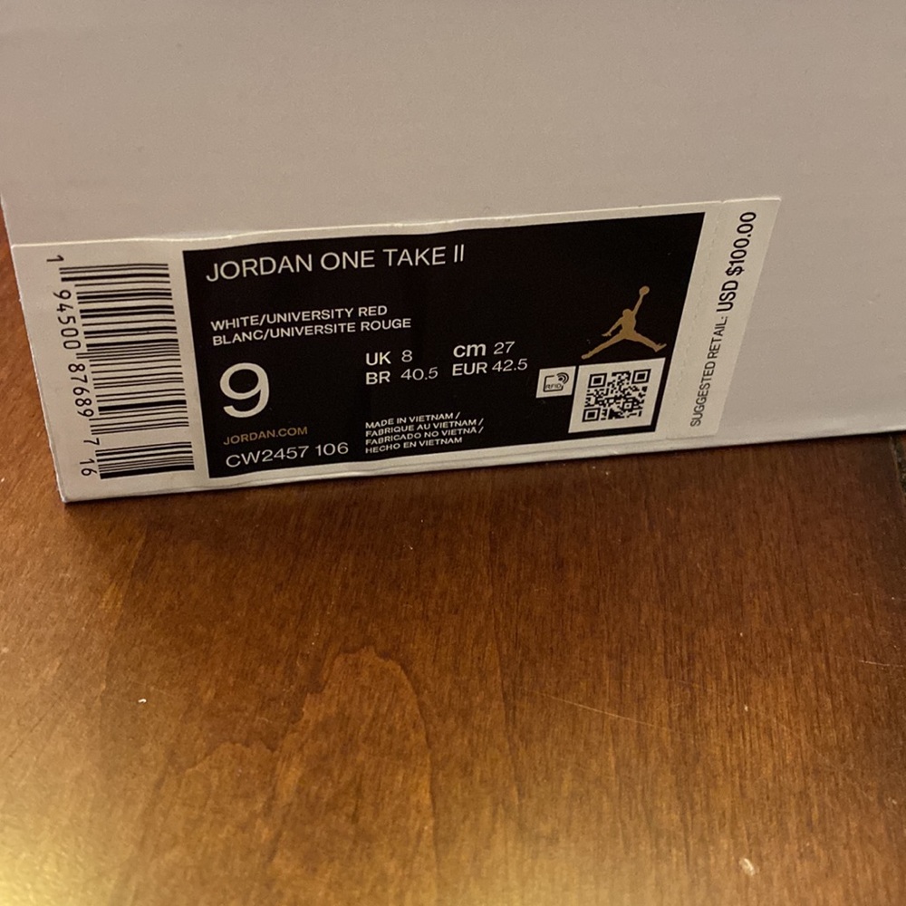 NWT Jordan One Take II| Jordan’s | Jordan’s Red & White | Russell Westbrook Sz 9 - Picture 6 of 6